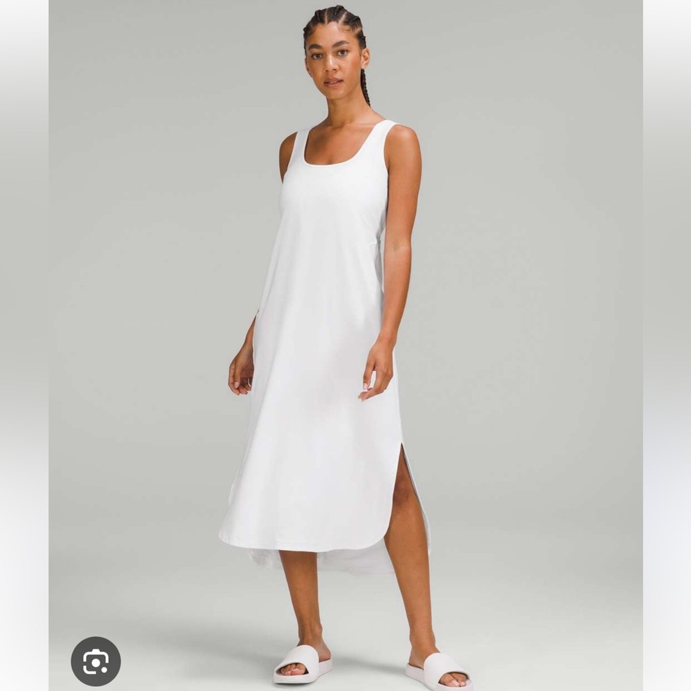 Lululemon Pima Cotton Open Back Midi Dress size 10, white